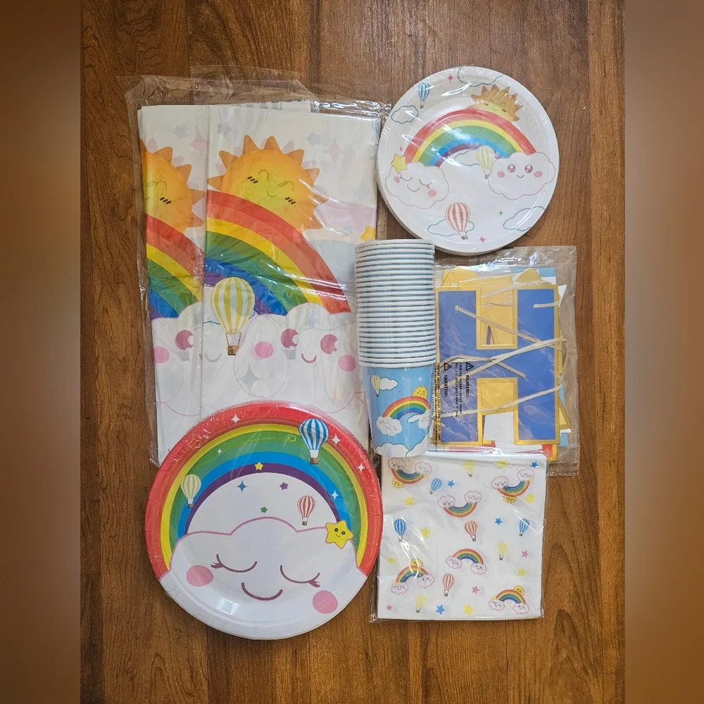 Rainbow Party Supplies Set
